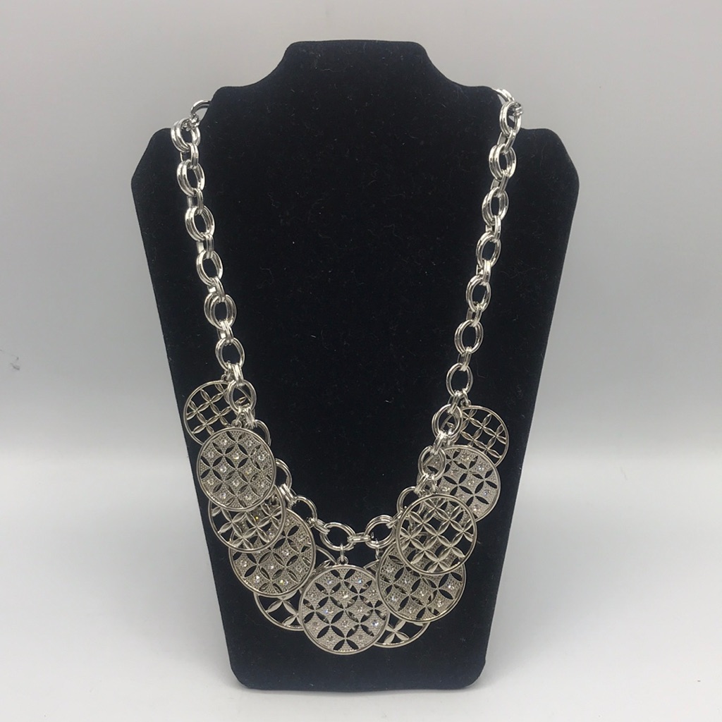 420 Sale Charter Club Silver Crystal Circle Necklace 10$